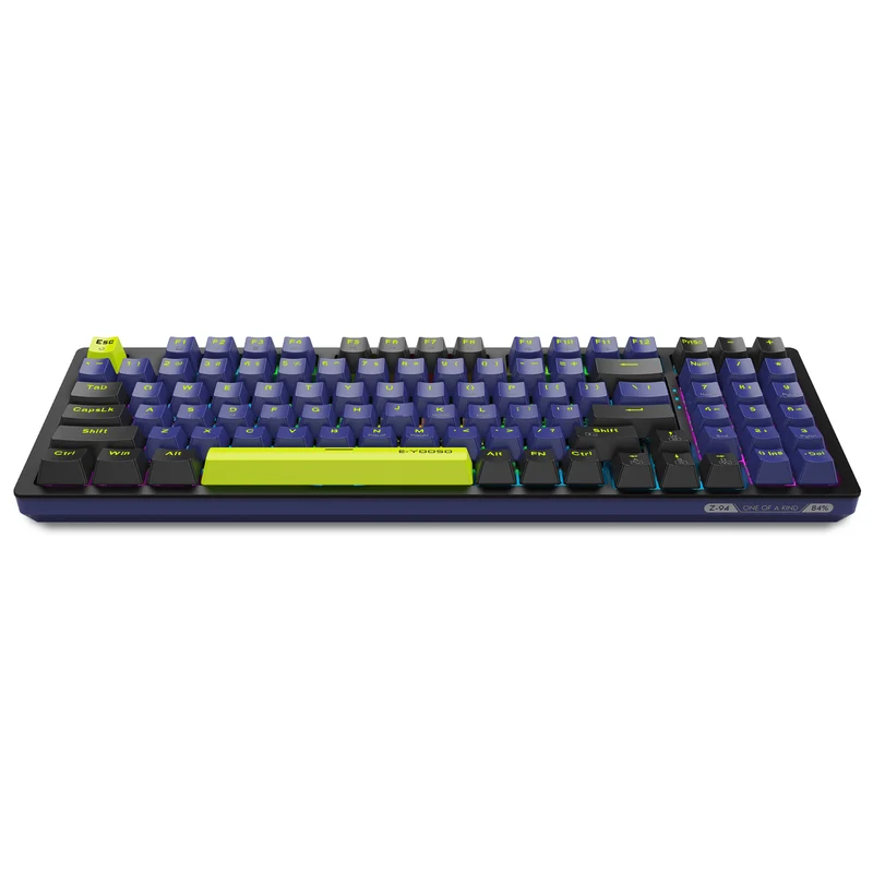 E-Yooso Z-94 Rainbow Light 94-Keys Hot-Swappable Wired Mechanical Keyboard Blue/Black (Blue Switch)