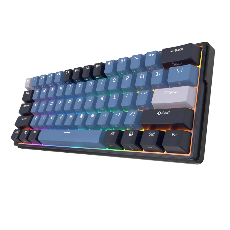 Royal Kludge RK61 Plus Tri-Mode RGB 61-Keys Hot Swappable Mechanical Keyboard Indigo (Brown Switch)