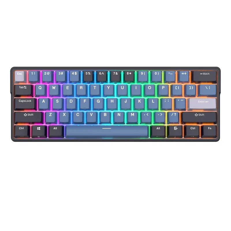 Royal Kludge RK61 Plus Tri-Mode RGB 61-Keys Hot Swappable Mechanical Keyboard Indigo (Brown Switch)