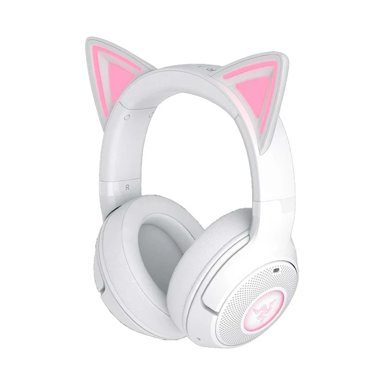 Razer Kraken Kitty V2 BT Wireless Bluetooth RGB Headset w/ Kitty Ears (Black, White, Quartz)