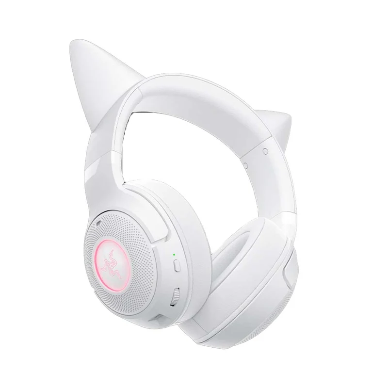 Razer Kraken Kitty V2 BT Wireless Bluetooth RGB Headset w/ Kitty Ears (Black, White, Quartz)