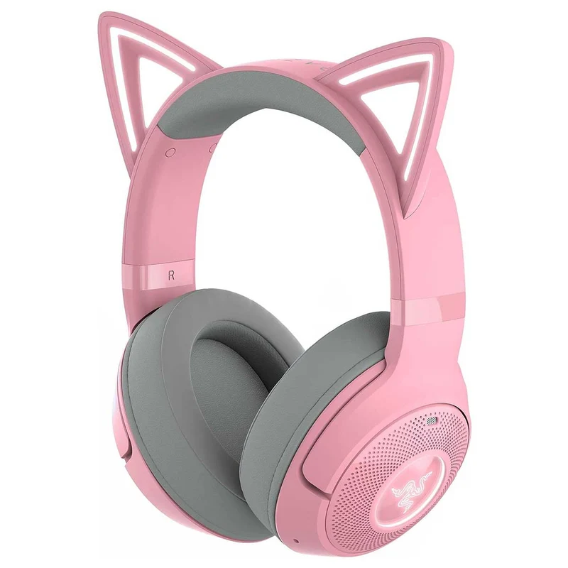 Razer Kraken Kitty V2 BT Wireless Bluetooth RGB Headset w/ Kitty Ears (Black, White, Quartz)