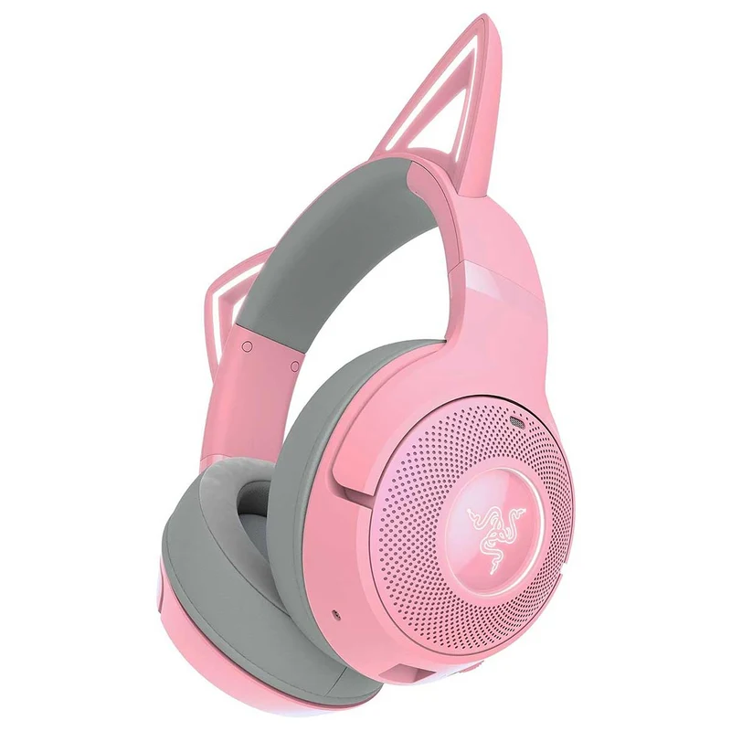 Razer Kraken Kitty V2 BT Wireless Bluetooth RGB Headset w/ Kitty Ears (Black, White, Quartz)
