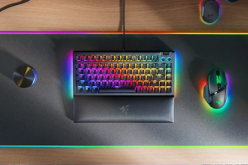 Razer Blackwidow V4 75% Hot-Swappable Mechanical Gaming Keyboard (Black) (Orange Switches)