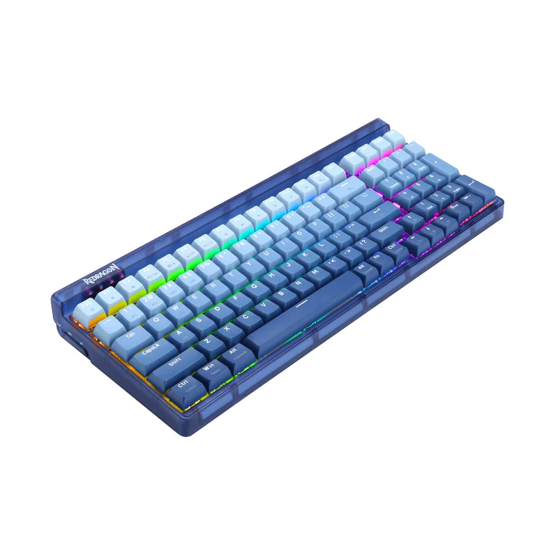 Redragon Garen Pro 100-Keys Hot-Swappable RGB Wireless Mechanical Keyboard (Dust-Proof Purple Switch) White-Blue (K656WB-RGB-PRO)