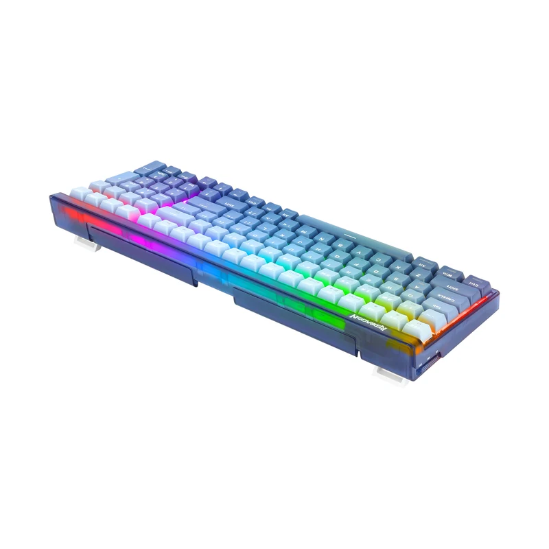 Redragon Garen Pro 100-Keys Hot-Swappable RGB Wireless Mechanical Keyboard (Dust-Proof Purple Switch) White-Blue (K656WB-RGB-PRO)