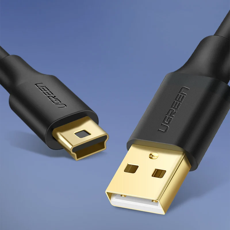 UGreen USB 2.0 A Male To Mini Usb 5 Pin Male Cable - 0.5m (Black) (US132/10354)