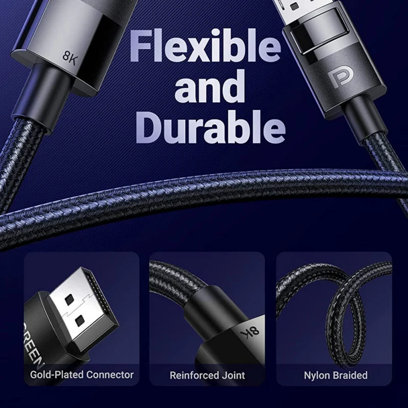UGreen DP 1.4 Male To Male Cable - 1.5m (Black) (DP114/80391)