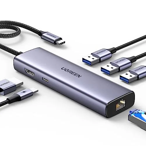 UGreen USB-C 6-In-1 Multifunction Adapter - 15cm (CM512/15598)