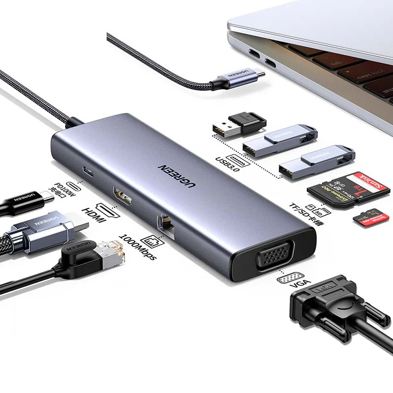 UGreen USB-C 9-In-1 Multifunction Adapter - 15cm (CM498/15600)
