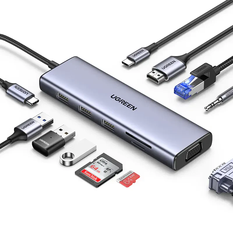 UGreen USB-C 10-In-1 Multifunction Adapter - 15cm (CM498/15601)