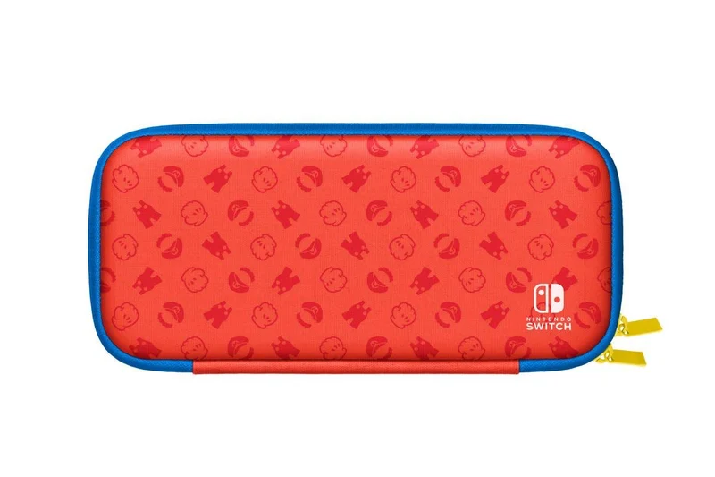 Nintendo Switch Console Mario Red & Blue Edition (Includes Carrying Case) + NSW Dobe Dust-Proof Kit Include Rubber Plug & Toughened Glass Film (TNS-862) Bundle
