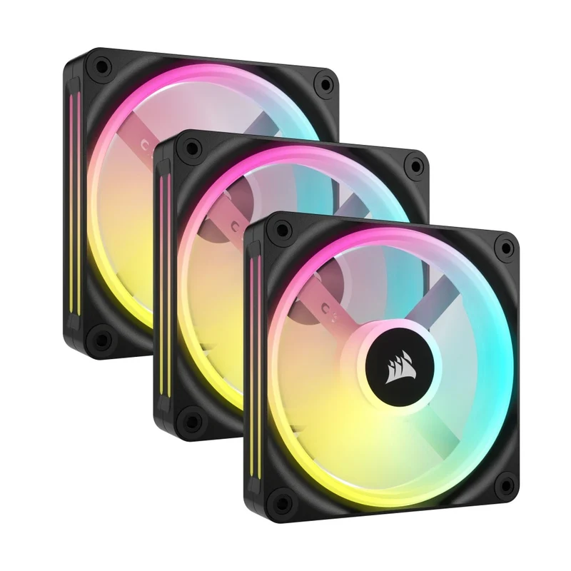 Corsair iCUE Link QX120 RGB 120mm PWM PC Fans Starter Kit With iCUE Link System Hub (Black) (Triple Pack)