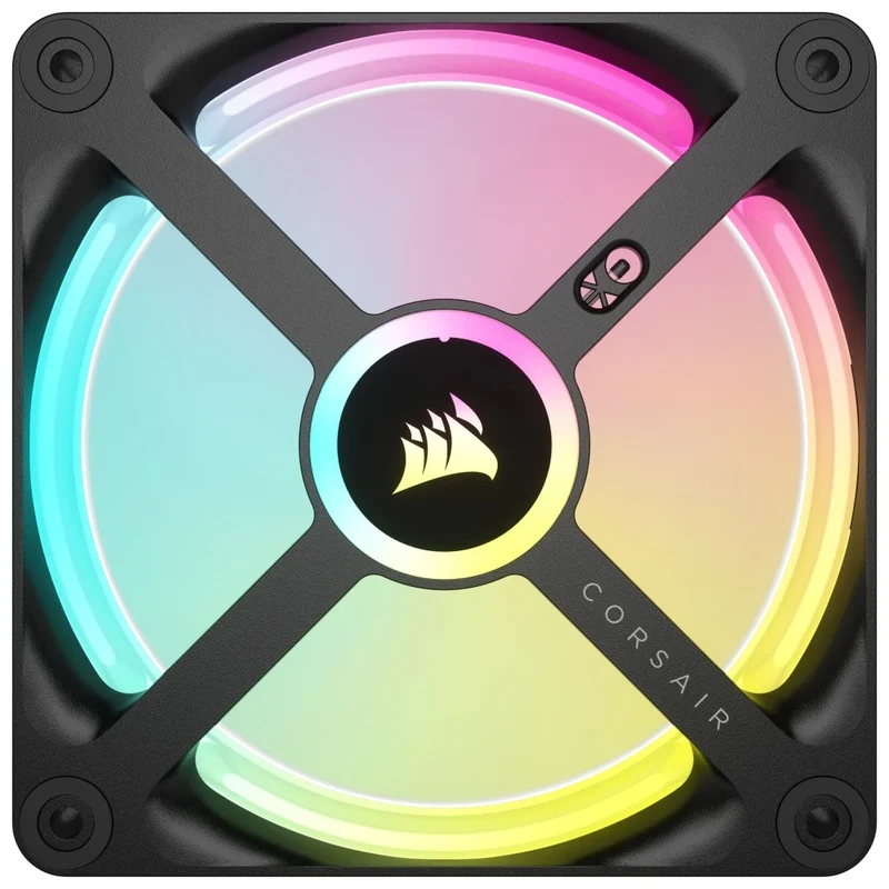 Corsair iCUE Link QX120 RGB 120mm PWM PC Fans Starter Kit With iCUE Link System Hub (Black) (Triple Pack)
