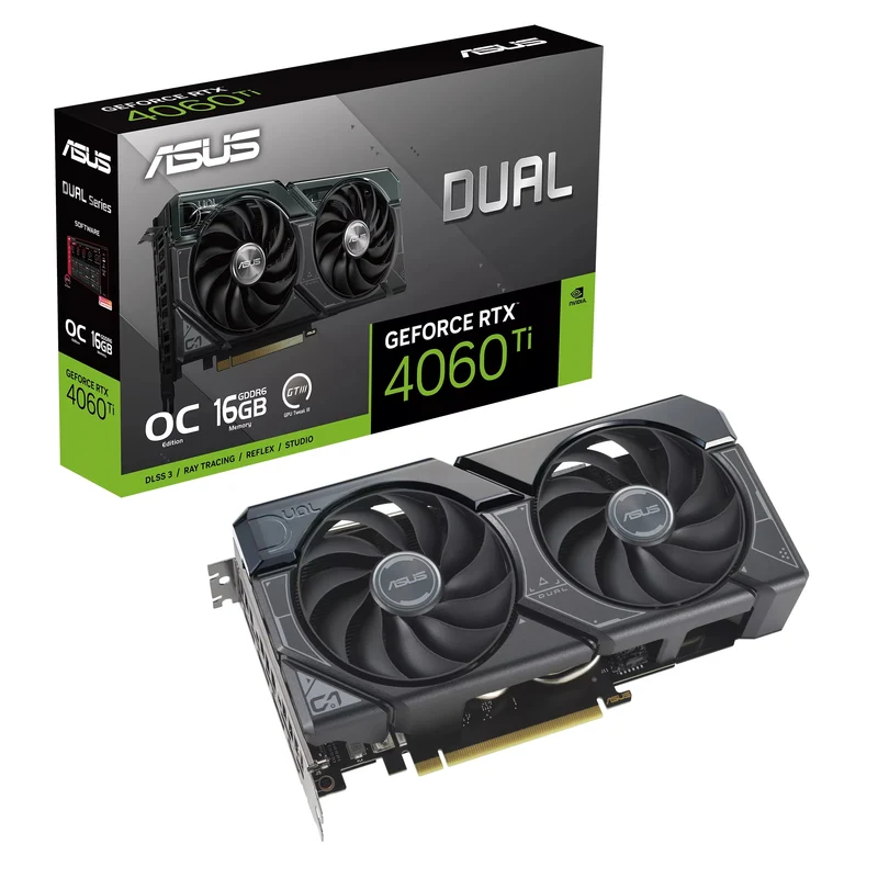 Asus Dual GeForce RTX 4060 Ti OC 16GB GDDR6 Graphics Card (Black)