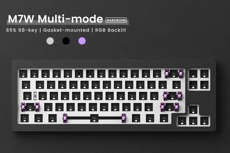 Monsgeek M7W DIY Kit Aluminum Case Multi-Modes RGB Hot-Swappable Mechanical Keyboard