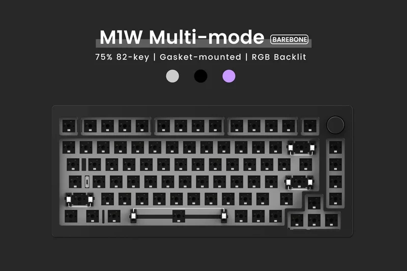 Monsgeek M1W DIY Kit Aluminum Case Multi-Modes RGB Hot-Swappable Mechanical Keyboard