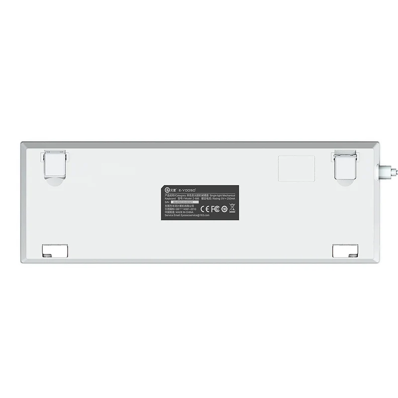 E-Yooso Z-686 Yellow Single Light 68 Keys Hot-Swappable Wired Mechanical Keyboard Grey/White (Red Switch)