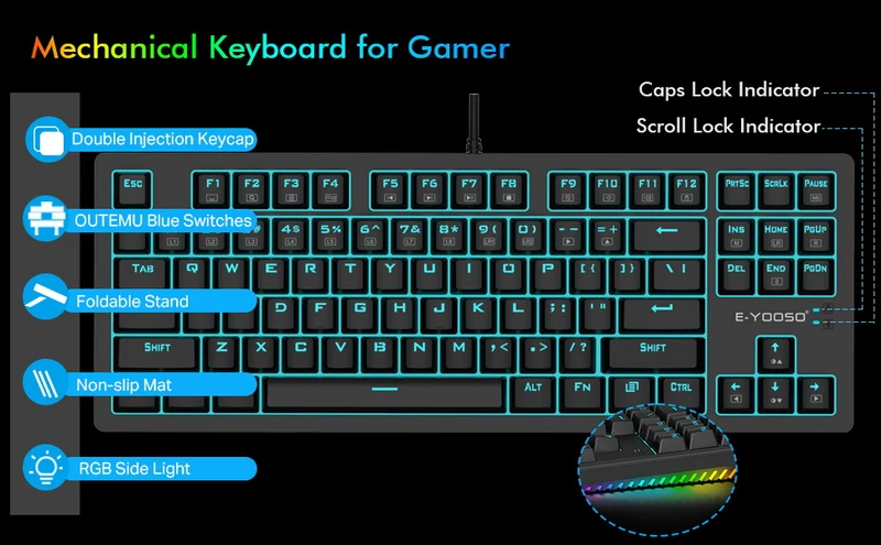 E-Yooso Z-737 Wired Mechanical Keyboard & Mouse Combo