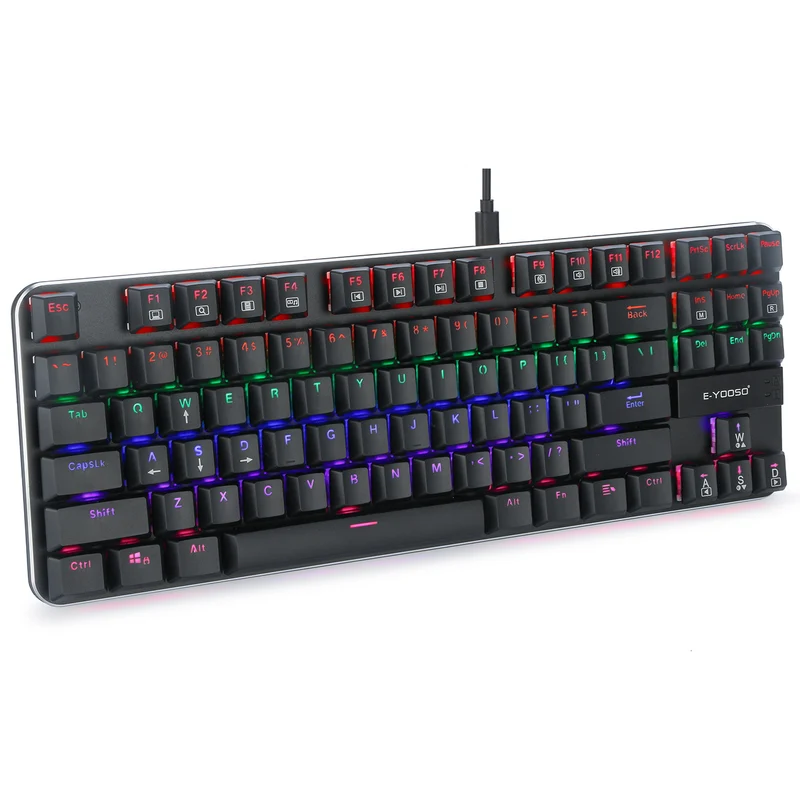 E-Yooso K-630 RGB 87 Keys Wired Mechanical Keyboard Black