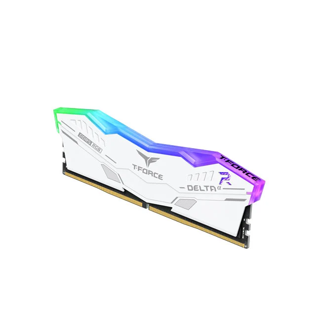 Teamgroup T-Force Delta A RGB 16GB (1x16GB) DDR5 AMD Expo 6000MHz CL38-38-38-78 1.25V Gaming Desktop Memory (White) (FF8D516G6000HC38A01)