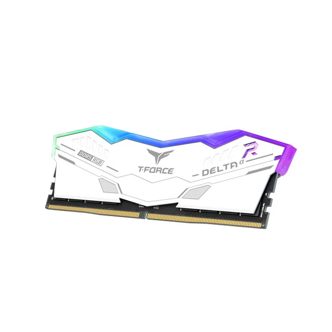 Teamgroup T-Force Delta A RGB 16GB (1x16GB) DDR5 AMD Expo 6000MHz CL38-38-38-78 1.25V Gaming Desktop Memory (White) (FF8D516G6000HC38A01)