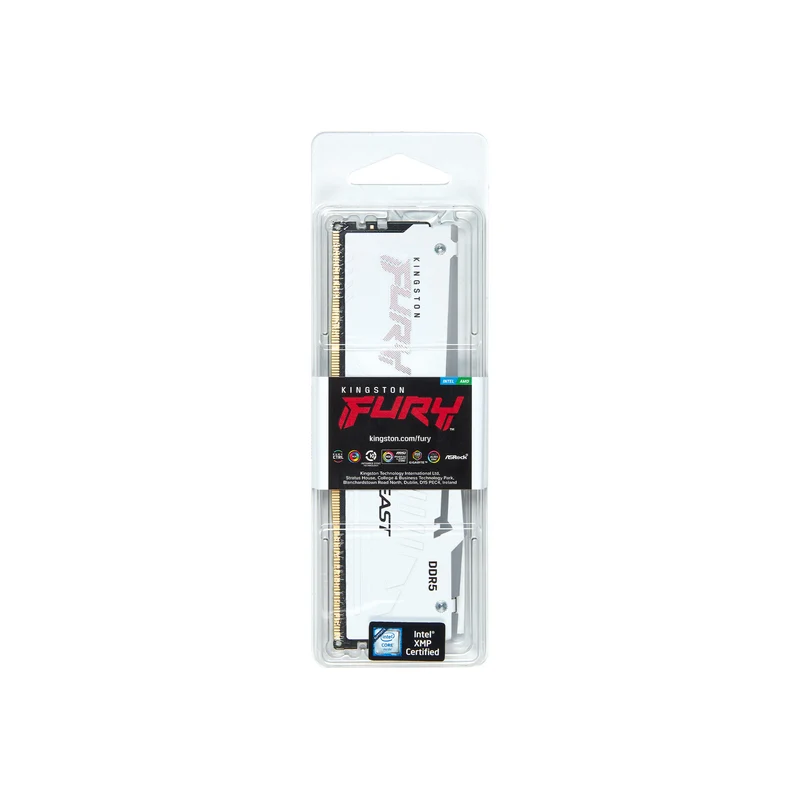 Kingston Fury Beast 16GB (1x16GB) DDR5 RGB 6000MT/S Memory (White) (KF560C40BWA-16)