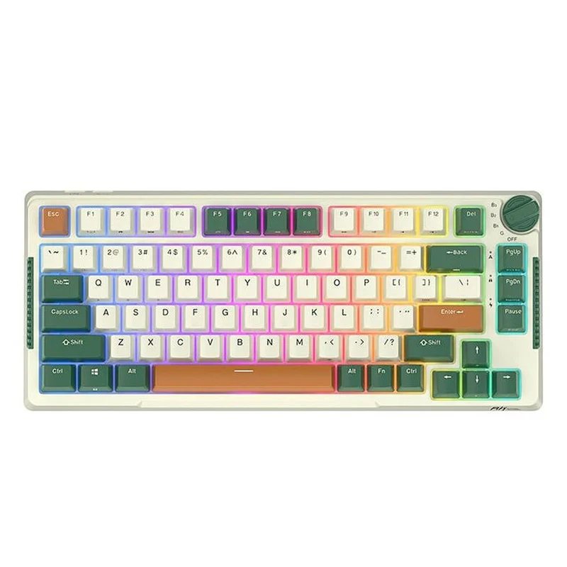 Royal Kludge RK-H81 Tri-Mode RGB 81 Keys Hot Swappable Mechanical Keyboard Timing Machine (k Silver Switch)