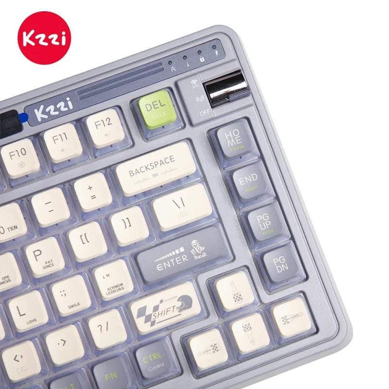 KZZI K75 Pro Tri-Mode RGB 82 Keys Hot-Swappable Mechanical Keyboard Knight Gray (Moment Linear Switch)