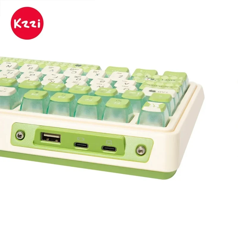 KZZI K75 Pro Tri-Mode RGB 82 Keys Hot-Swappable Mechanical Keyboard Lemon Green (Eternity Tactile Switch)