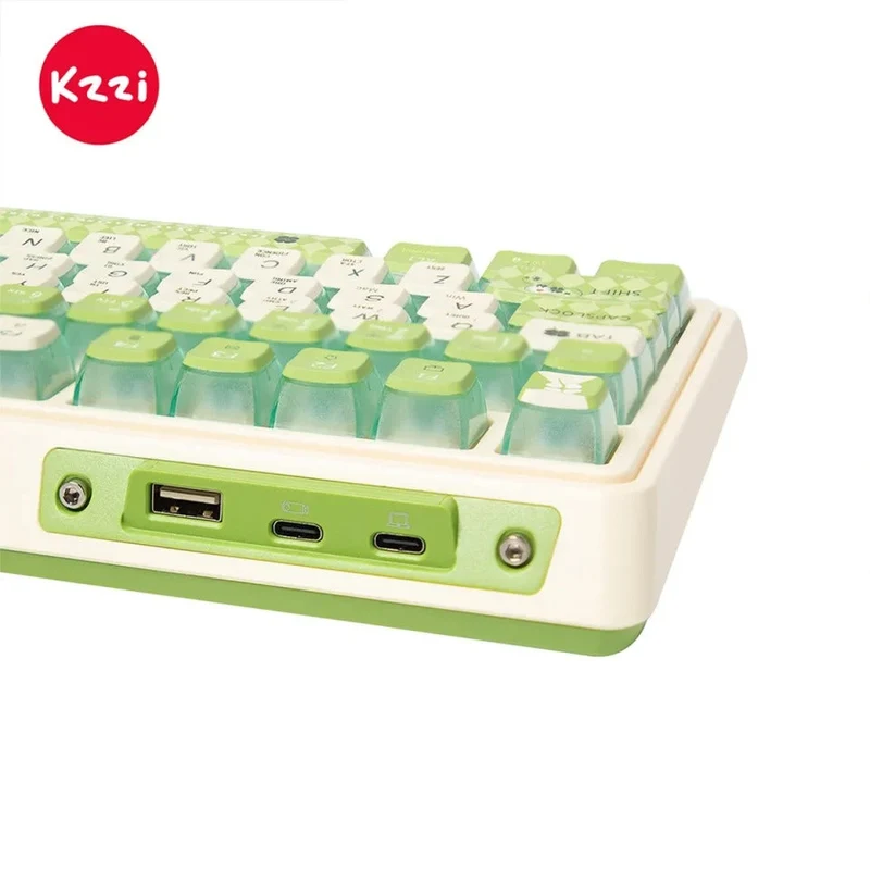 KZZI K75 Pro Tri-Mode RGB 82 Keys Hot-Swappable Mechanical Keyboard Lemon Green (Moment Linear Switch)
