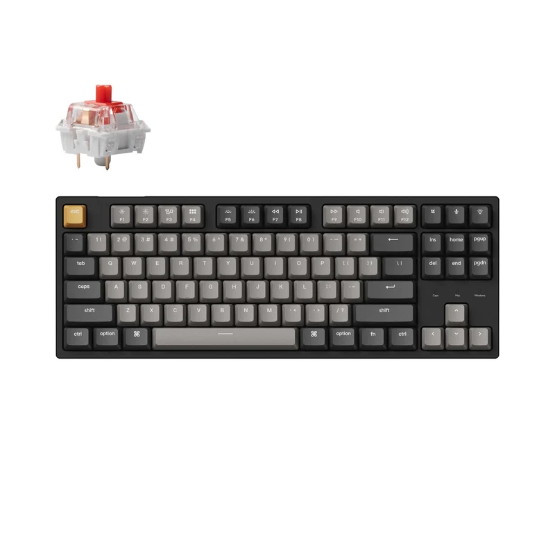 Keychron C1 Pro QMK/Via White Backlight TKL Wired Mechanical Keyboard (K Pro Red Switch) (C1P-A1)