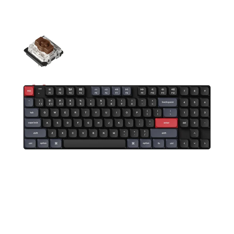 Keychron K13 Pro QMK/Via Numpad TKL RGB Backlight Wireless Custom Mechanical Keyboard (Low Profile Gateron Brown Switch) (K13P-B3)