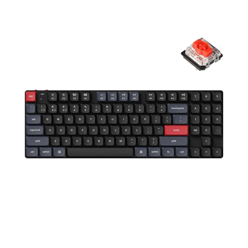 Keychron K13 Pro QMK/Via Numpad TKL RGB Backlight Wireless Custom Mechanical Keyboard (Low Profile Gateron Red Switch) (K13P-B1)