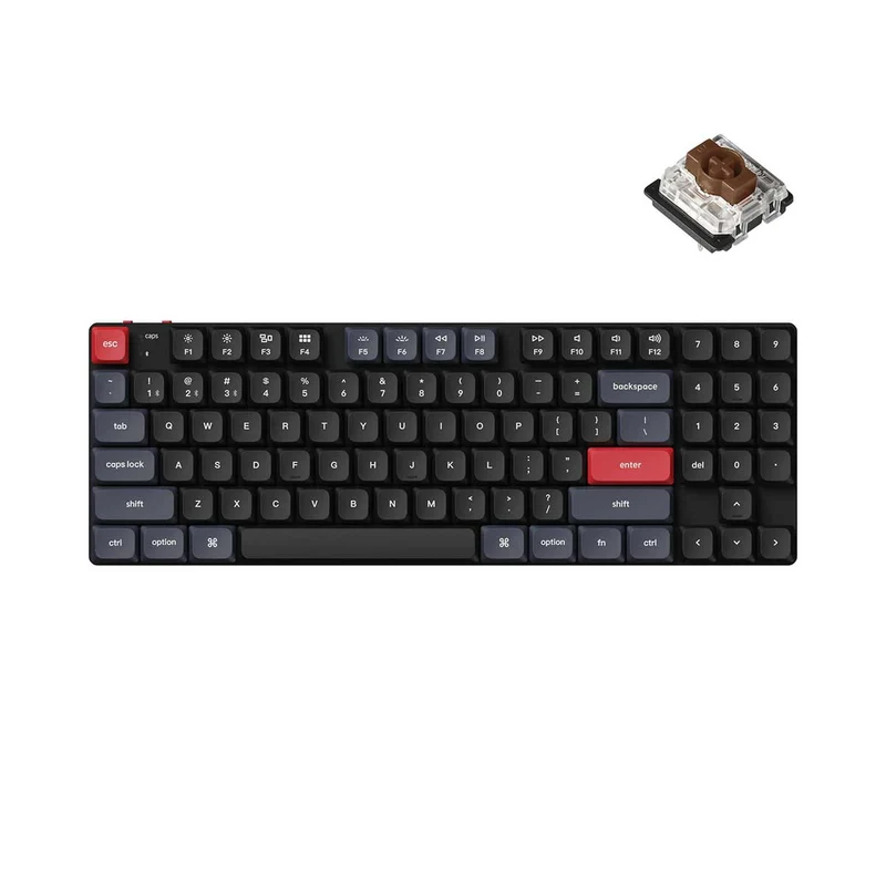 Keychron K13 Pro QMK/Via Numpad TKL White Backlight Wireless Custom Mechanical Keyboard (Low Profile Gateron Brown Switch) (K13P-A3)
