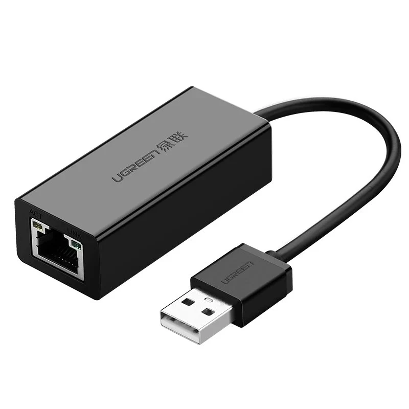 UGreen USB 2.0 A To 100MBPs Ethernet Adapter - 10cm (Black) (CR110/20254)