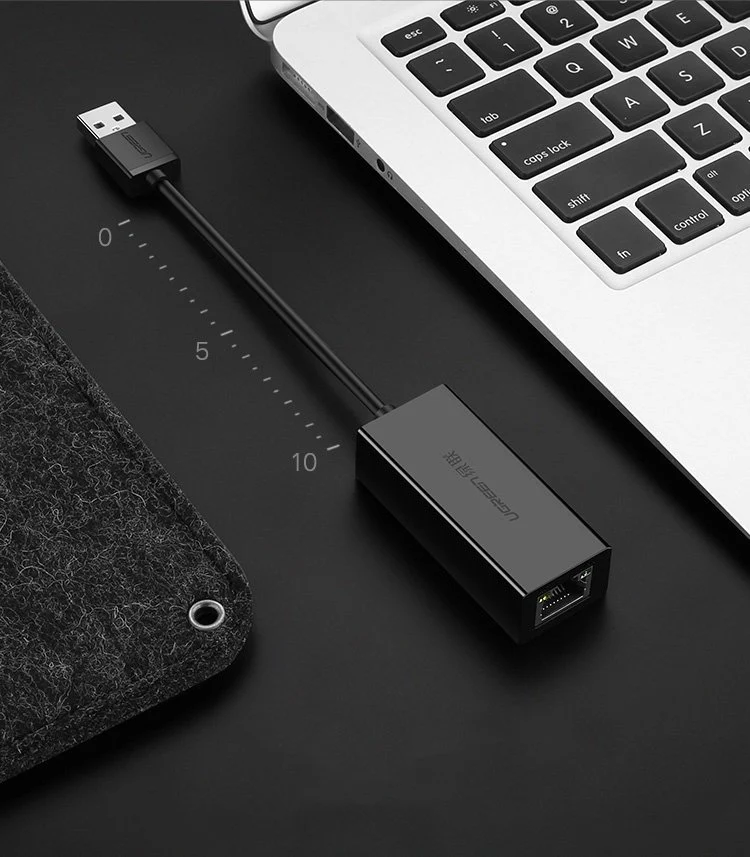 UGreen USB 2.0 A To 100MBPs Ethernet Adapter - 10cm (Black) (CR110/20254)