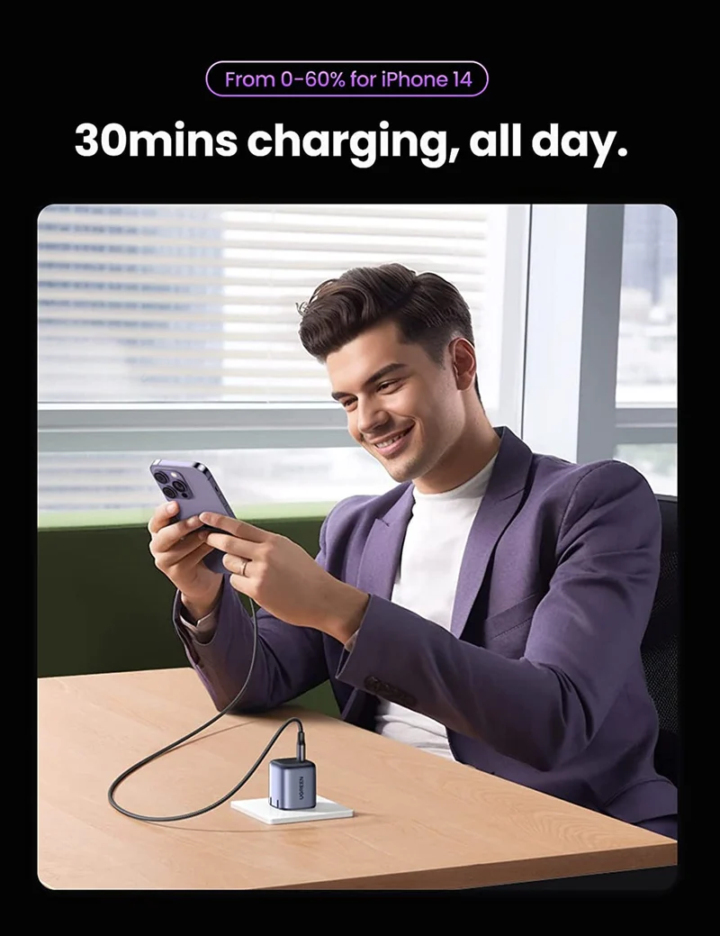 UGreen Nexode Mini 30w USB-C PD GAN Tech Fast Charger (White) (CD319/15329)