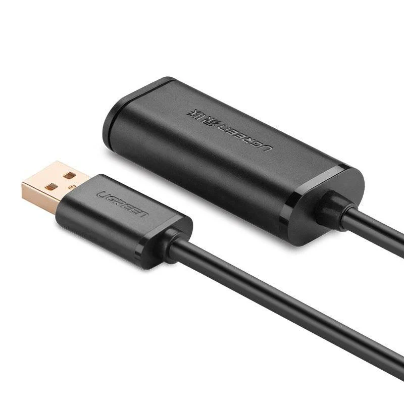 UGreen USB 2.0 Active Extension Cable With Chipset - 5m (Black) (US121/10319)