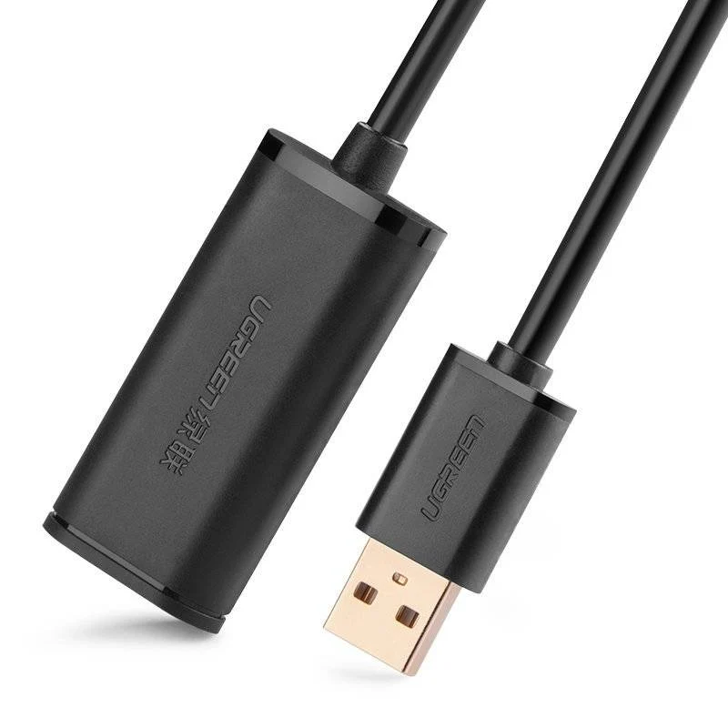 UGreen USB 2.0 Active Extension Cable With Chipset - 5m (Black) (US121/10319)