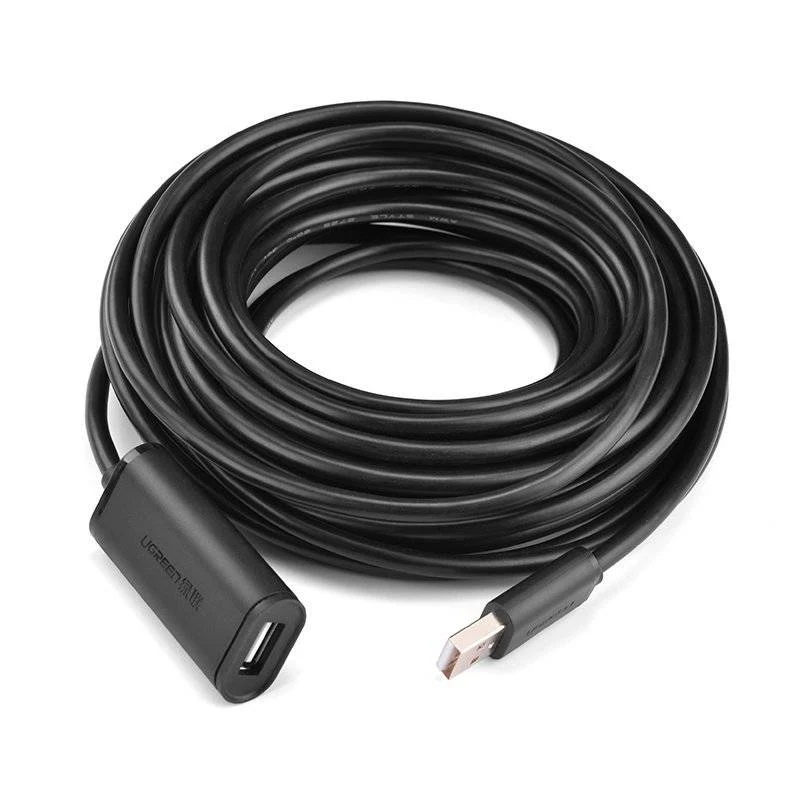 UGreen USB 2.0 Active Extension Cable With Chipset - 5m (Black) (US121/10319)