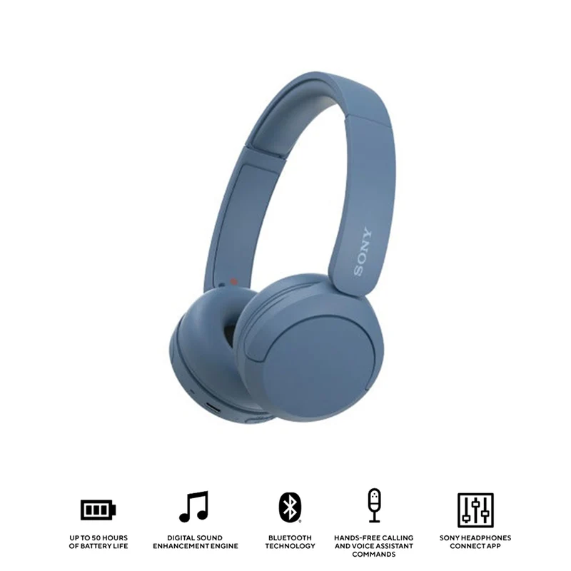 Sony WH-CH520 Wireless Headphones (Blue, Beige, Black, Pink, Yellow)
