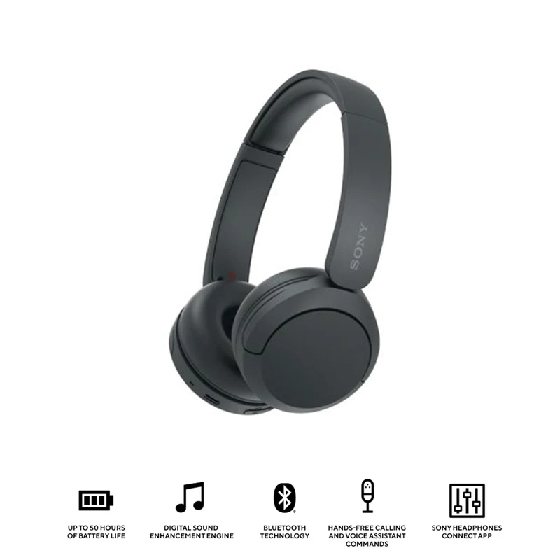 Sony WH-CH520 Wireless Headphones (Blue, Beige, Black, Pink, Yellow)