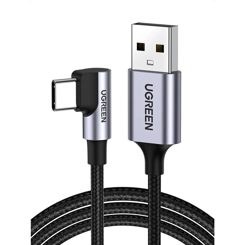 UGreen Right Angle USB-A to USB-C Data Cable - 1M (Space Gray) (US284/50941)