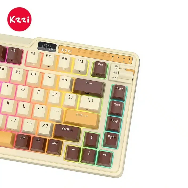 KZZI K75 Pro Tri-Mode RGB 82 Keys Hot-Swappable Mechanical Keyboard Mousse (Moment Linear Switch)
