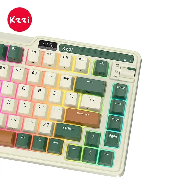 KZZI K75 Pro Tri-Mode RGB 82 Keys Hot-Swappable Mechanical Keyboard Timing Machine (Eternity Tactile Switch)