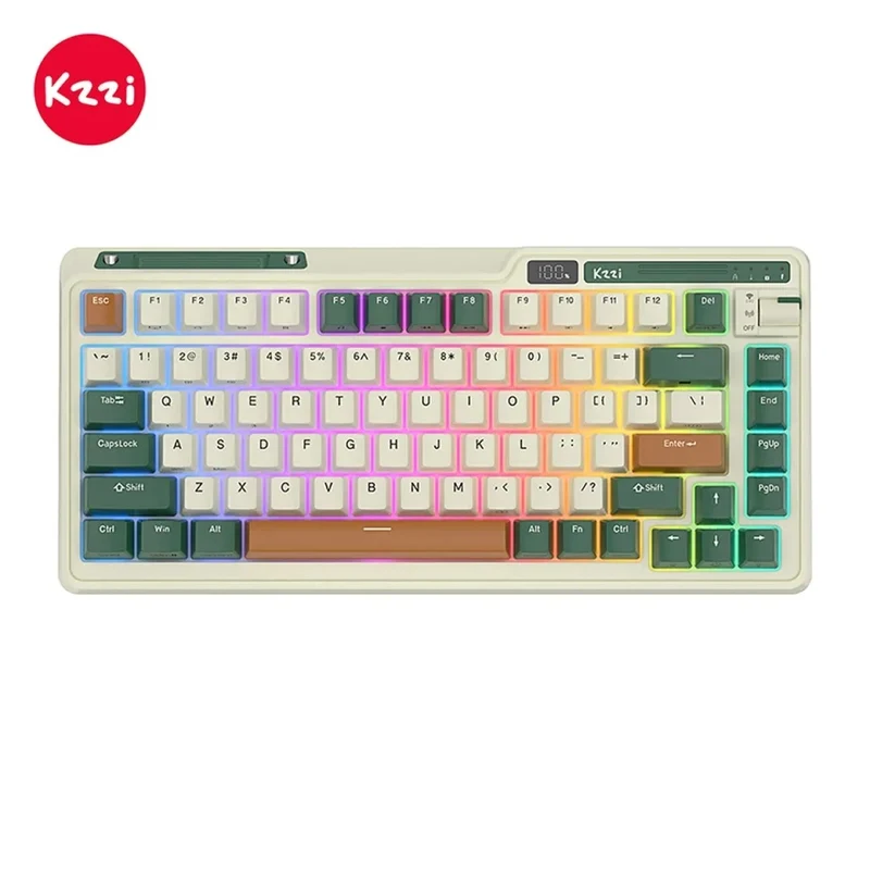 KZZI K75 Pro Tri-Mode RGB 82 Keys Hot-Swappable Mechanical Keyboard Timing Machine (Moment Linear Switch)