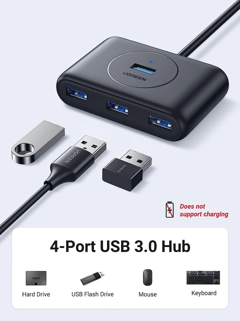 UGreen USB 3.0 A 4 Ports Hub 8K 1m (Black) (CR113/20291)