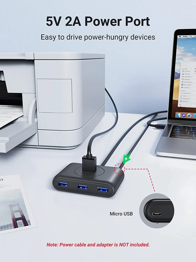 UGreen USB 3.0 A 4 Ports Hub 8K 1m (Black) (CR113/20291)