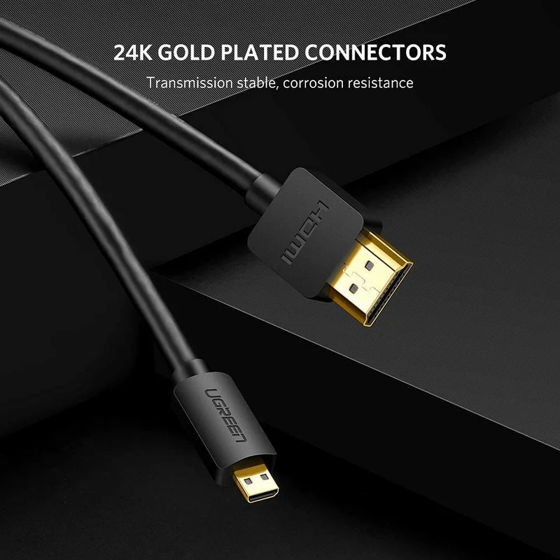 UGreen Micro HDMI Male To HDMI Male Cable - 2m (Black) (HD127/30103)